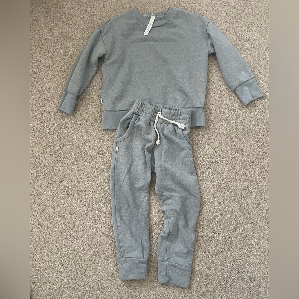Childhoods Clothing Stone Blue Boxy Sweatshirt and Jogger Set, 4t